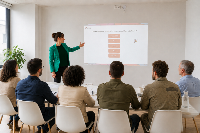 Formation-action animée par Org’Ens auprès d’une équipe autour de situations de travail concrètes.